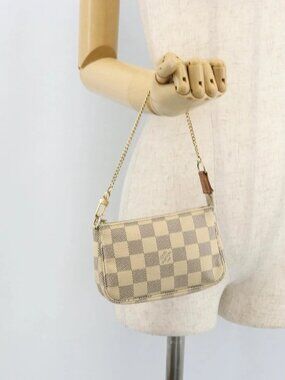 LOUIS VUITTON Damier Azur Mini Pochette Accessoires Pouch N63005 LV Auth ARZ260